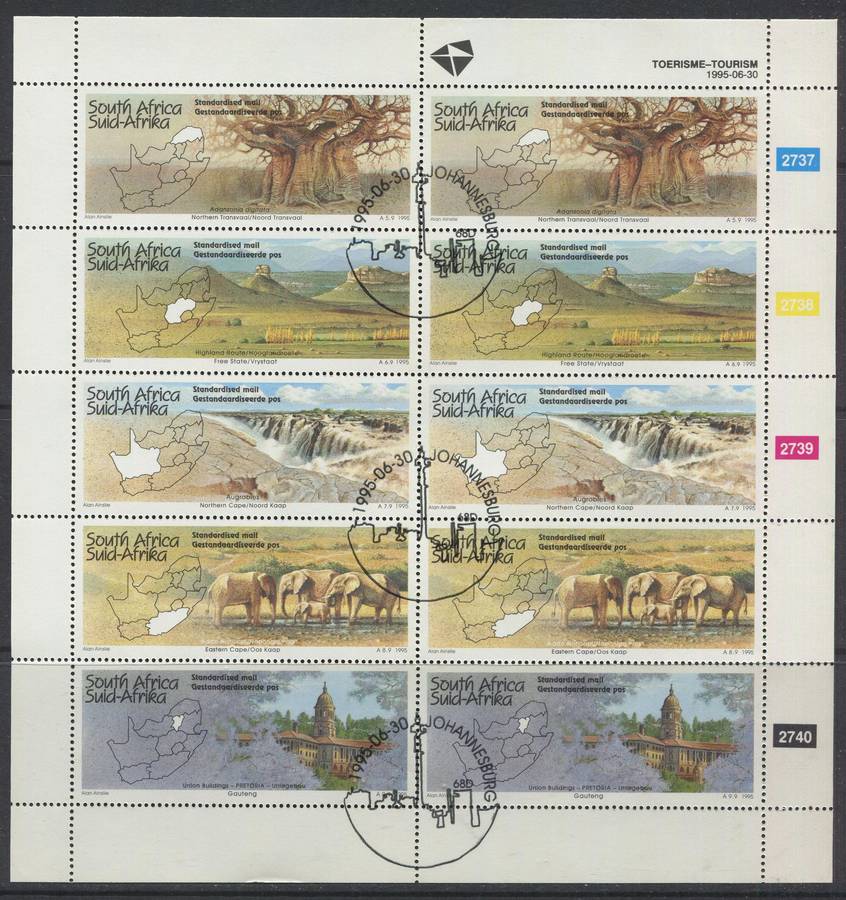 RSA - Sheet Of 10 - 1995 - Used(CTO)