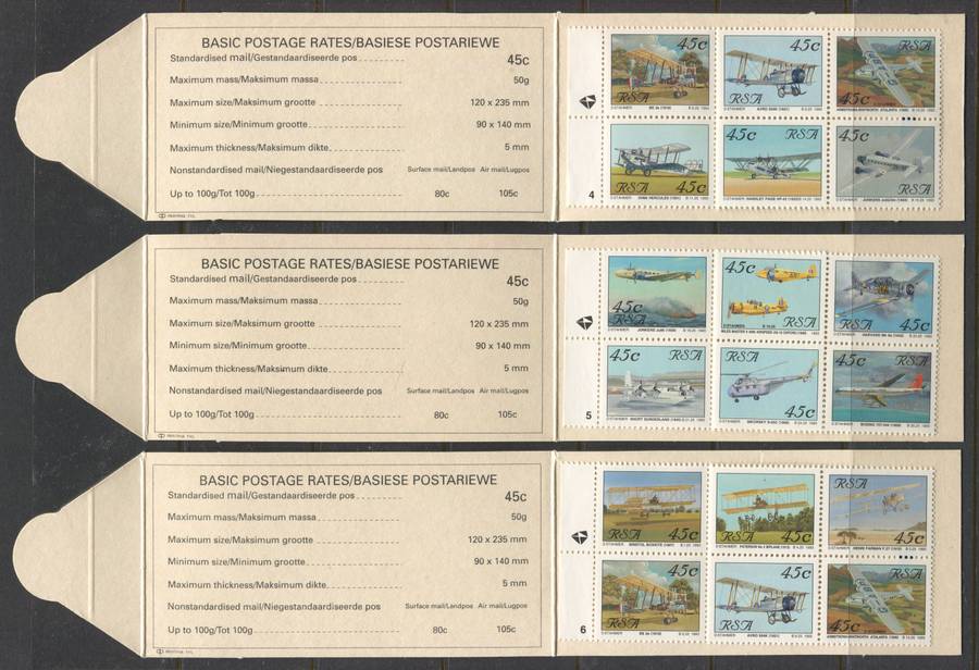 RSA - Set of 10 Booklets - Rates With Outer Frame - 1993 - MNH