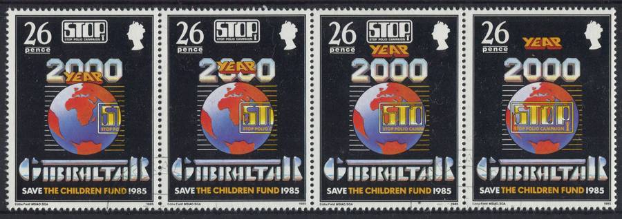 Gibraltar - Strip of 4 - 1985 - Used(CTO) Hinged