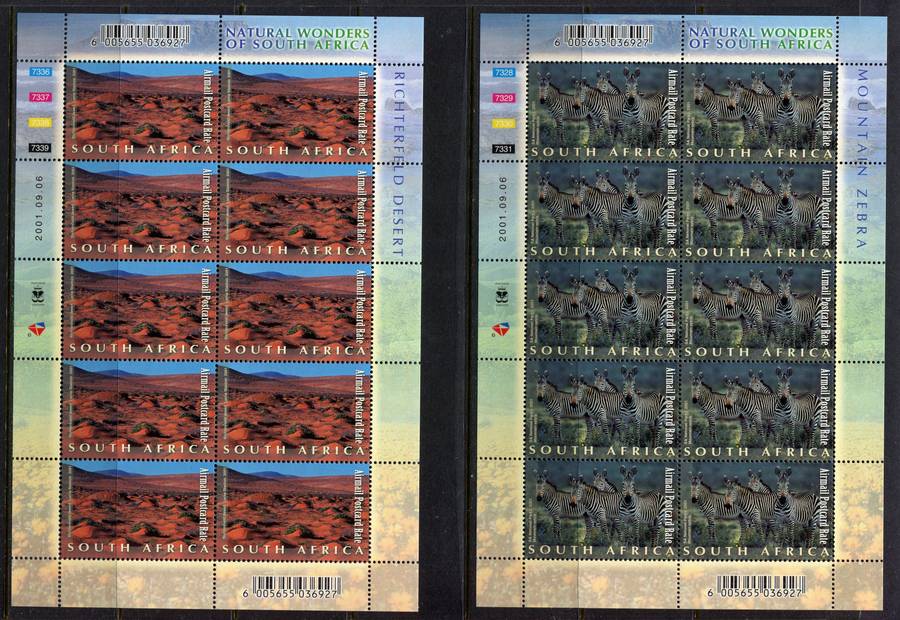 RSA - Set of 10 Sheets of 10 - 2001 - MNH