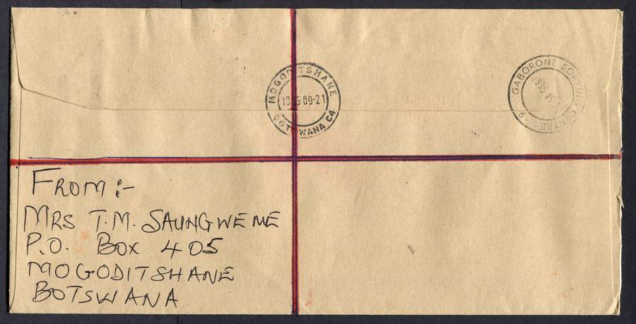 Botswana - "Maxi" Size Registered Cover