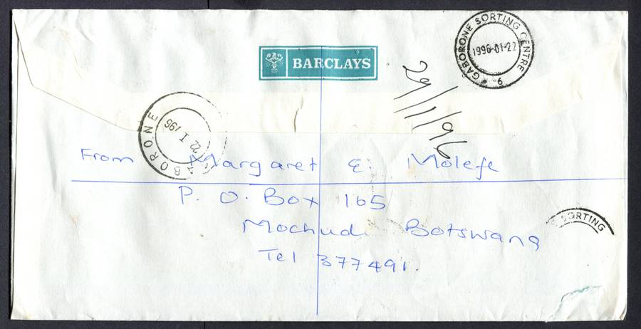 Botswana - "Maxi" Size Registered Cover