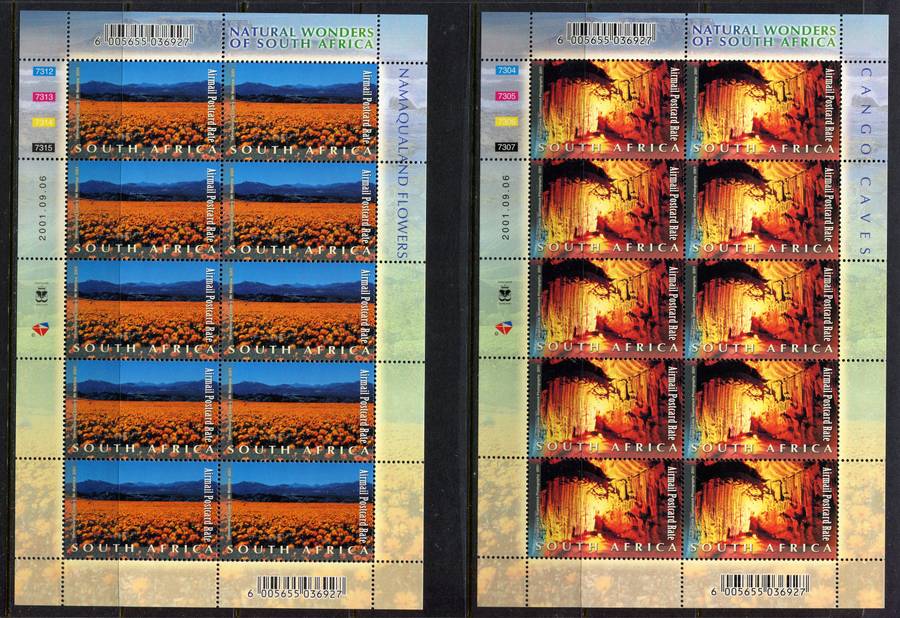 RSA - Set of 10 Sheets of 10 - 2001 - MNH