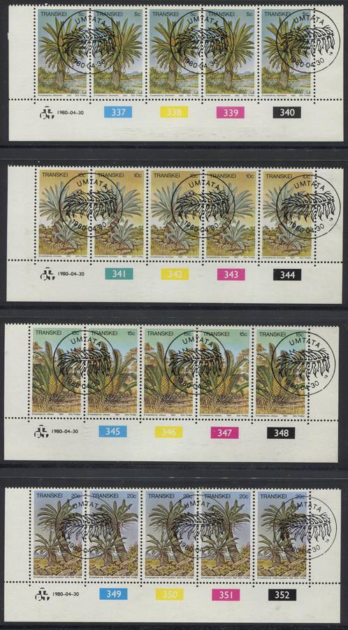 Transkei - Set of 4 Control Strips of 5 - 1980 - Used(CTO)