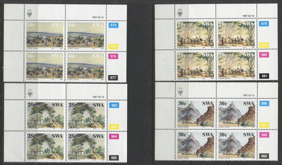 SWA - Set of 4 Control Blocks Of 4 - 1987- MNH