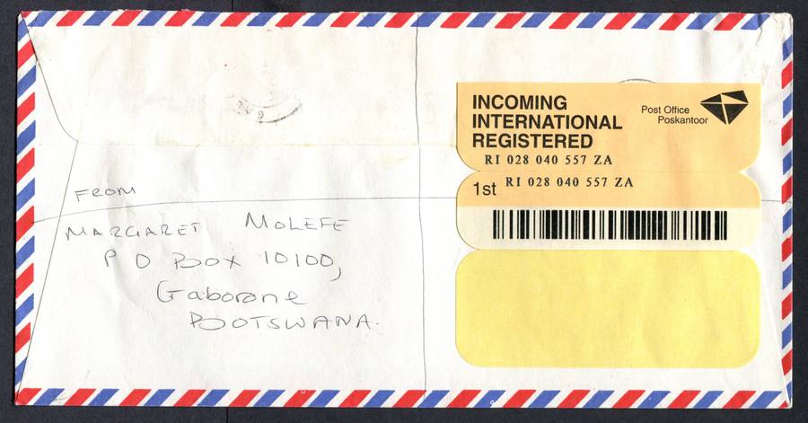 Botswana - "Maxi" Size Registered Cover