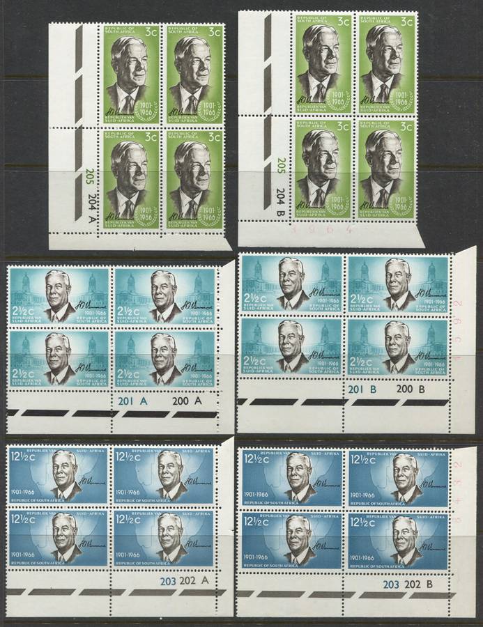 RSA - Set Of 6 Control Blocks Of 4 - 1966 - MNH