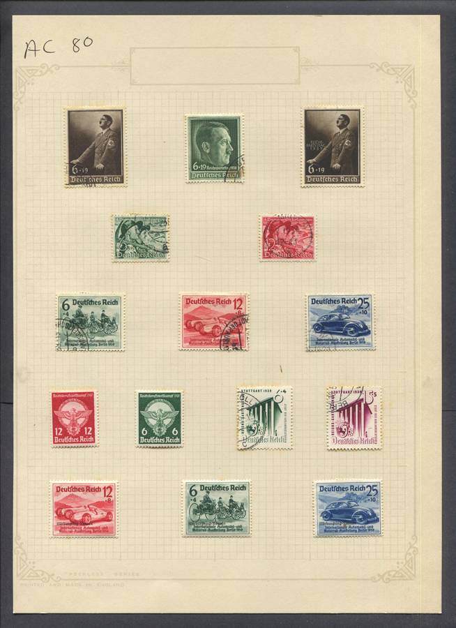 Germany - 15 Stamps Mounted On Old Album Page - Some Toning