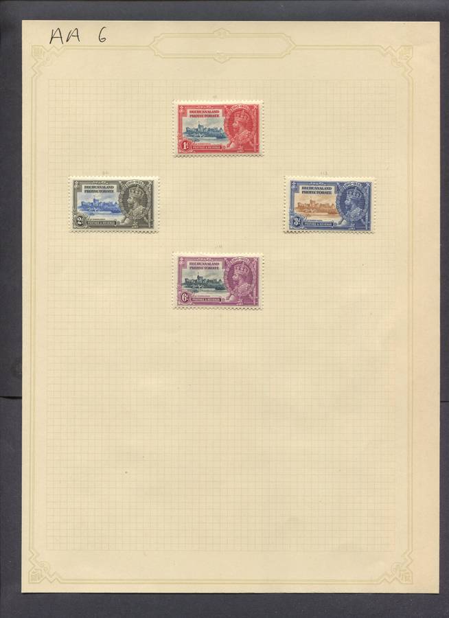 Bechuanaland - 4 Stamps Mounted(Hinged) on Old Album Page