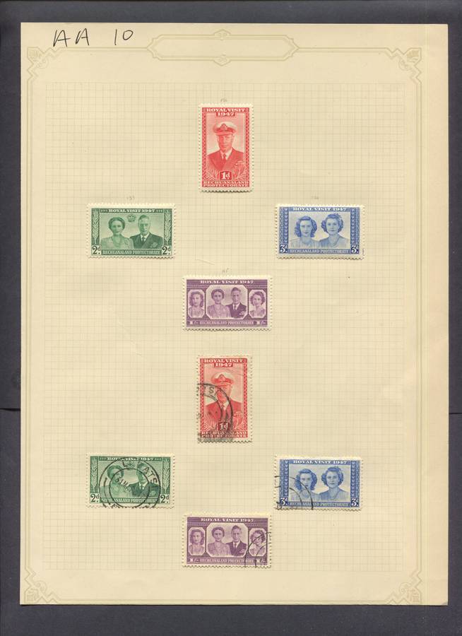 Bechuanaland - 8 Stamps Mounted(Hinged) on Old Album Page