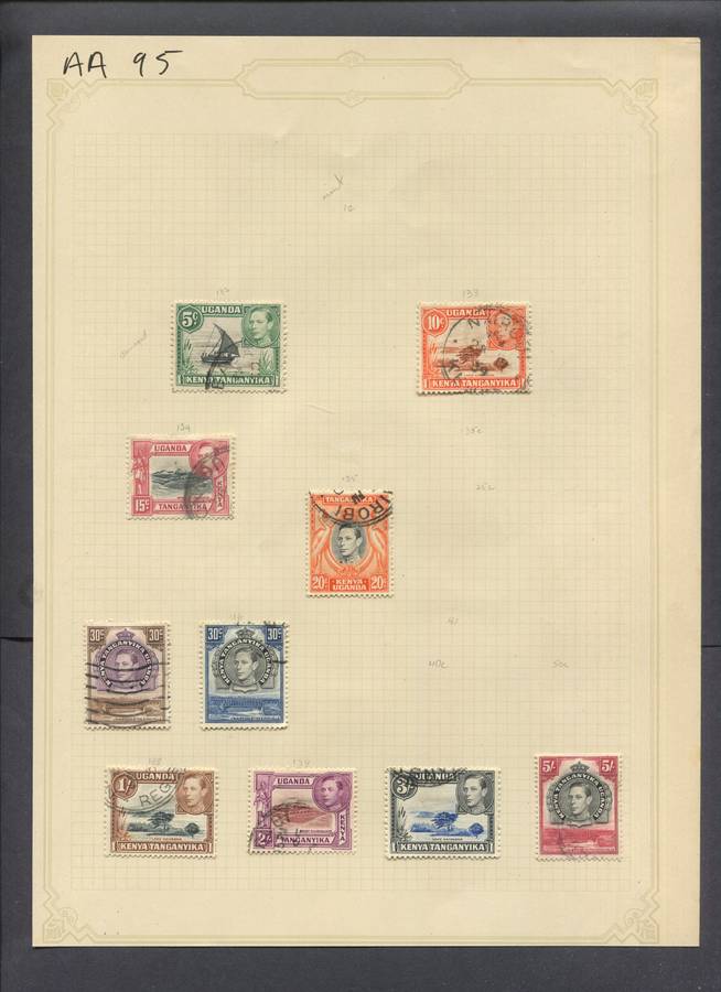 KUT - 10 Stamps Mounted(Hinged) on Old Album Page