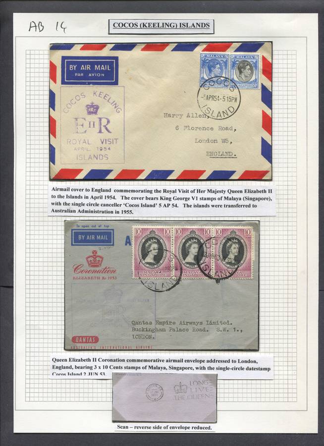 Cocos Islands - 2 Covers in Photo Corners