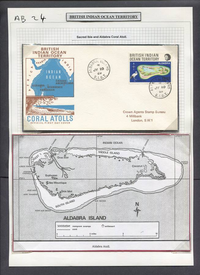 British Indian Ocean Territory - 1 Cover in Photo Corners - 1969