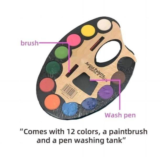 Vibrant Watercolor Artistic Paint Palette Set - Contains 12 Different Vibrant Colors