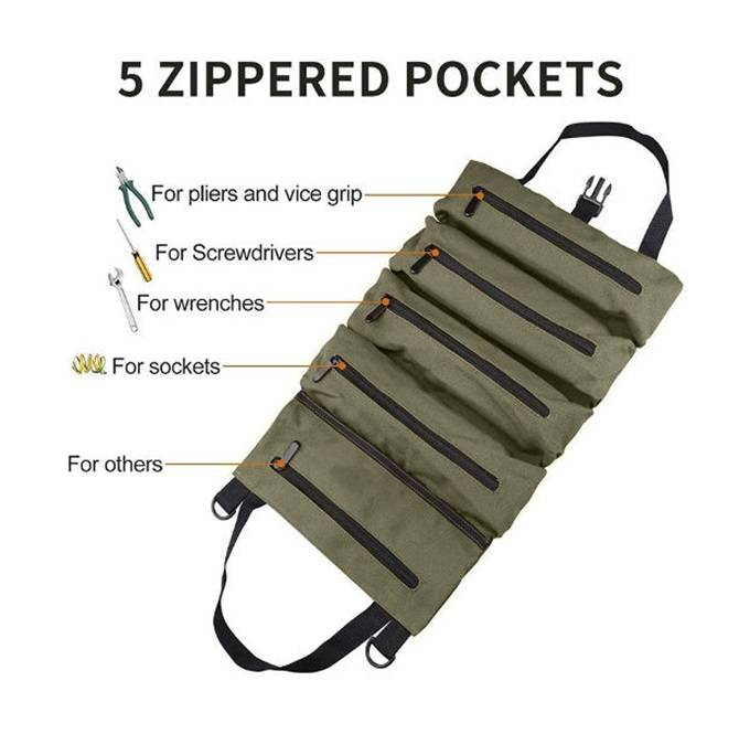 HEAVY DUTY PRACTICAL & EFFICIENT WATER RESISTANT ROLLUP TOOL BAG