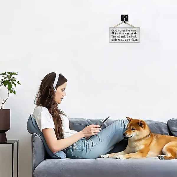 Super Cool    " CRAZY DOGS LIVE HERE "    Rustic Look Door Sign