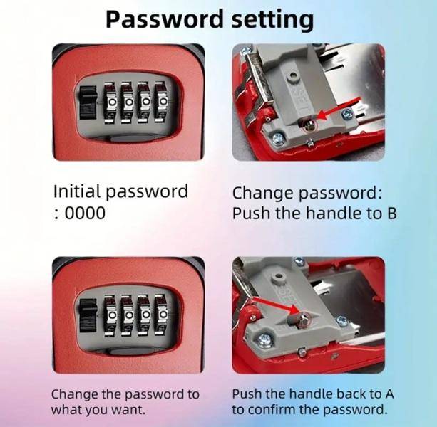 Portable & Quality Storage or Key Protect Four Digit Cypher Lock Box