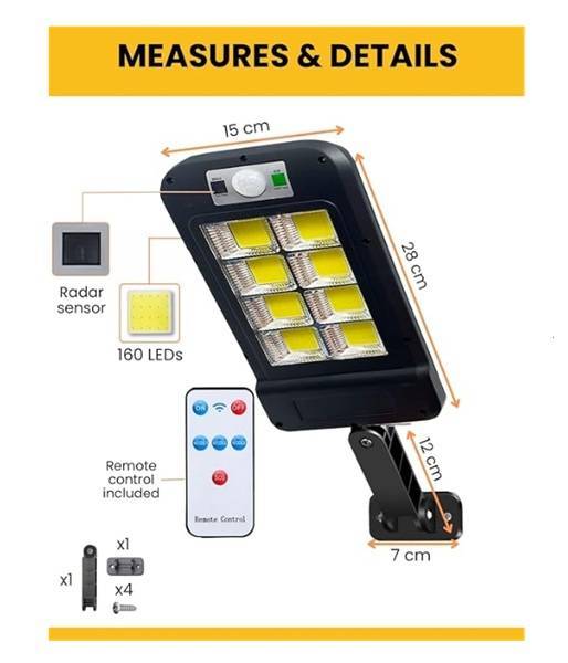 Waterproof PIR Motion Sensor Remote Contolled Security or Multi-Use  LED Solar Light