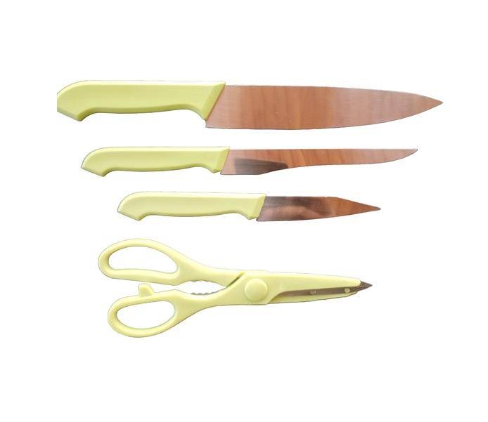 Quality 5 Piece Fruit & Veggie Cutting & Prep Knives & Board Set