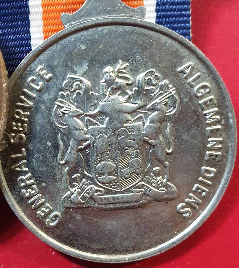 SADF MEDAL SET . FULL SIZE. NUMBERED. MOUNTED.