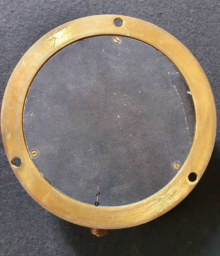 VINTAGE SAR/SAS HUGE BRASS LOCOMOTIVE VACUUM/ PRESURE GAUGE. TOMEY BIRMINGHAM.