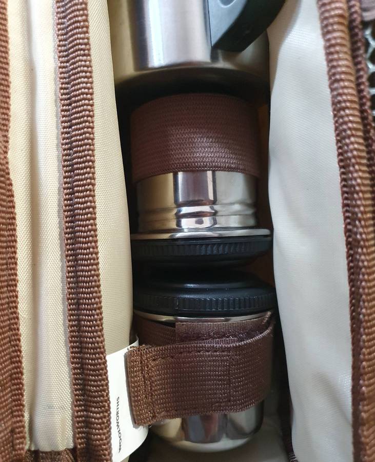 COFFEE FLASK SET WITH CARRY CASE. STAINLESS STEEL. HIGH END SET. NEVER BEEN USED.