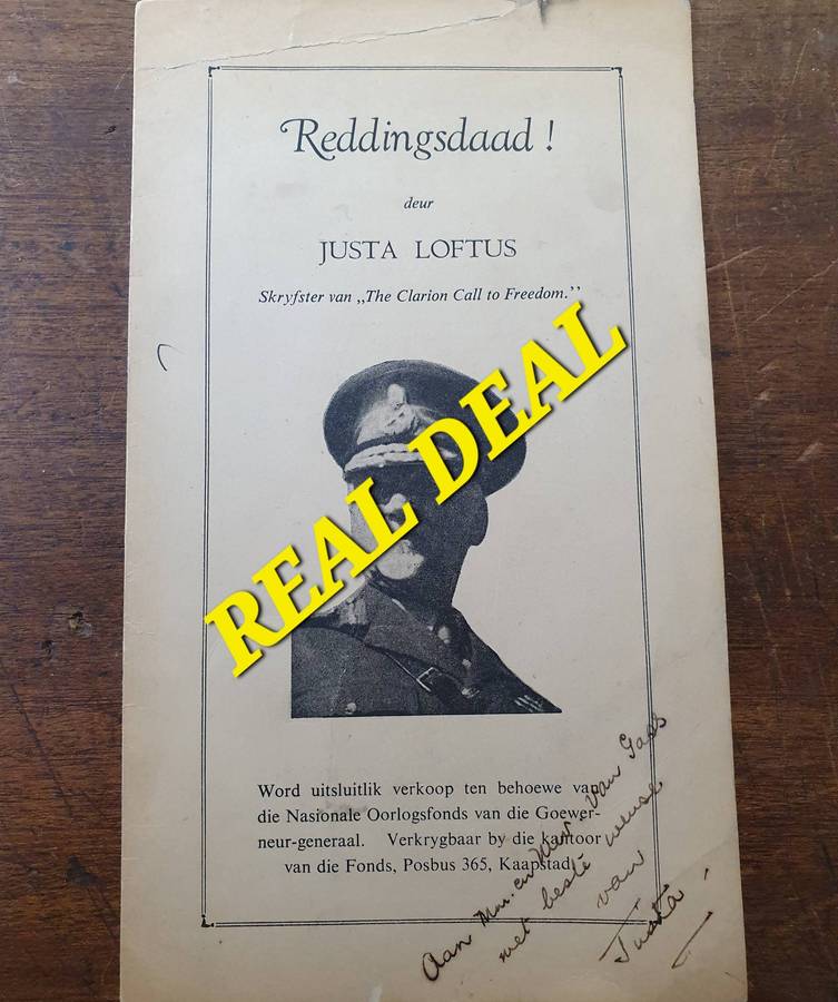 WW11 TEN BEHOEWE VAN DIE NASIONALE OORLOGSFONDS. SOLD TO RAISE MONEY FOR THE WAR FUND. ULTRA SCARCE.