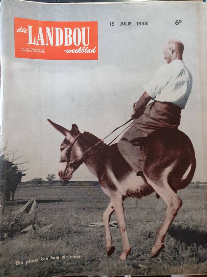 15 JUL. 1958 . LANDBOU WEEKBLAD.  COLLECTORS EDD. BIG FORMAT 28CM W X 35CM L.