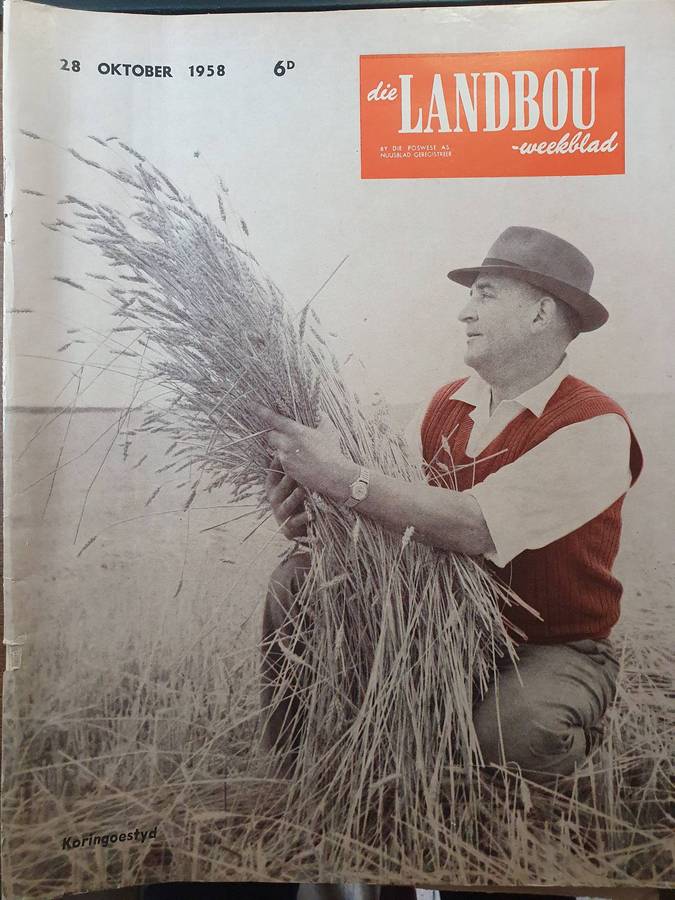 28 OKT 1958 . LANDBOU WEEKBLAD.  COLLECTORS EDD. BIG FORMAT 28CM W X 35CM L.