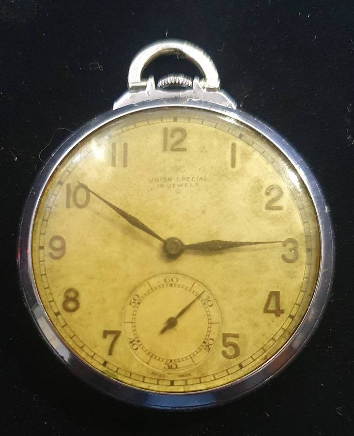 ANTIQUE POCKET WATCH. UNION. 15 JEWELS. SWISS MADE. WORKING.
