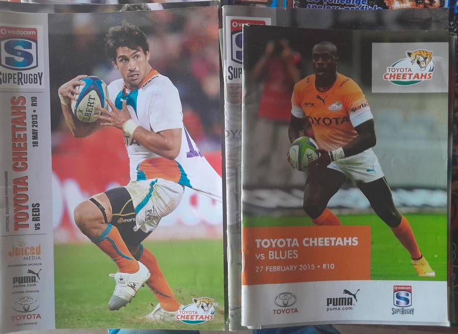 Collection of Cheetah Rugby Magazines x 6  and 24 x Game Programs, Curry Cup and Super 2013 - 2015