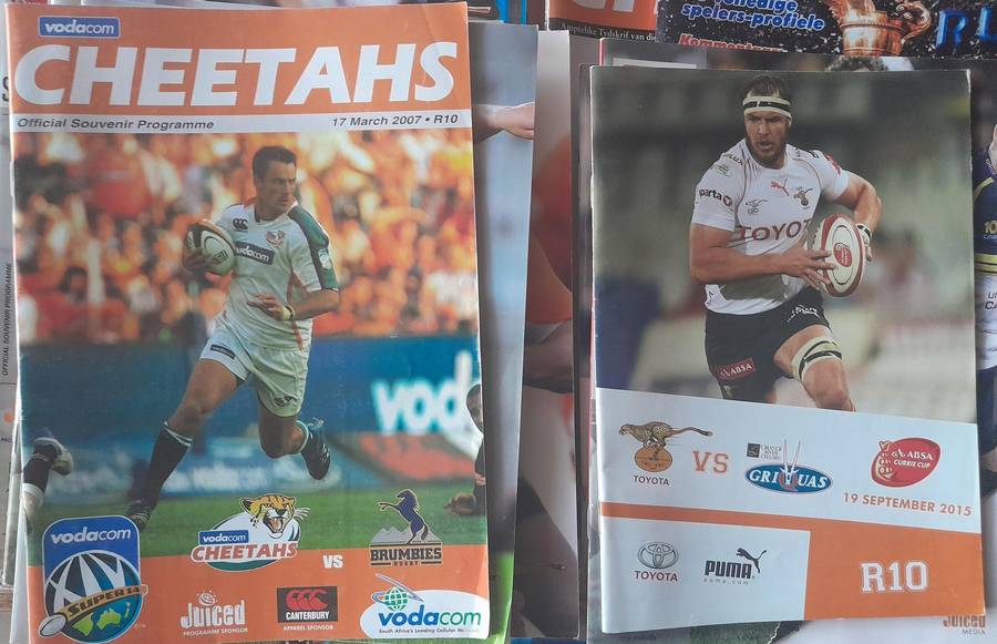 Collection of Cheetah Rugby Magazines x 6  and 24 x Game Programs, Curry Cup and Super 2013 - 2015