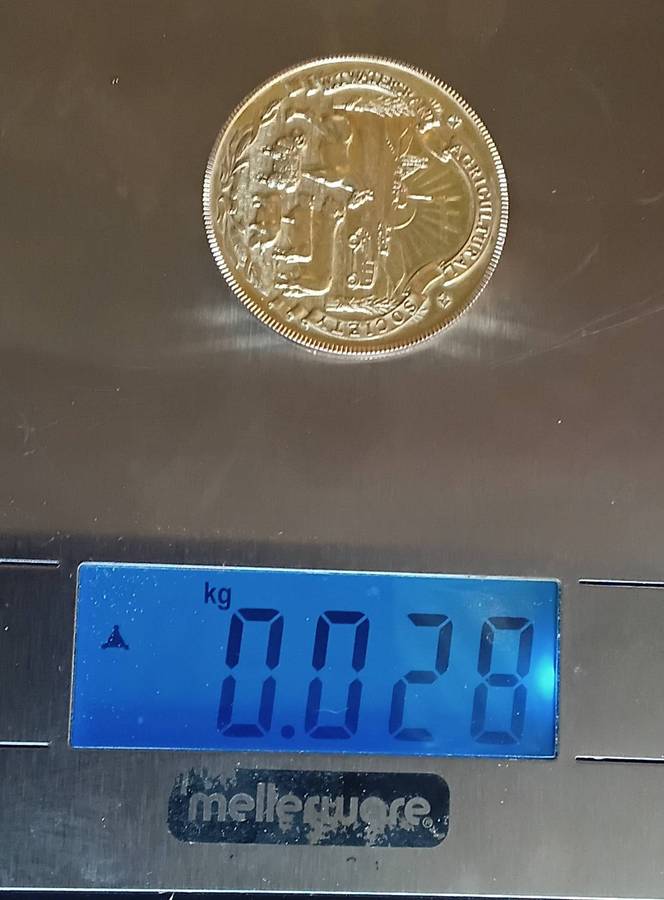 9 Carat GOLD MEDAL WITWATERSRAND AGRICULTURAL SOCIETY 1948,  28 Grams