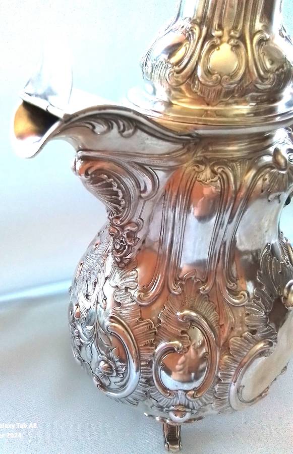 Silver `800`  Relief Coffee Pot