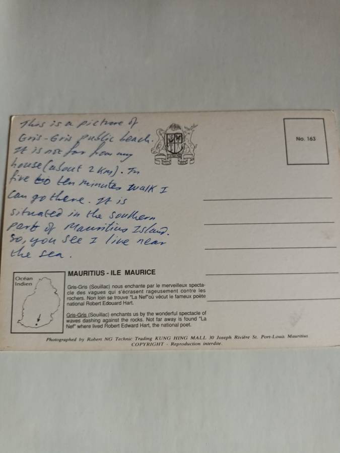 Old Postcard Gris - Gris Mauritius