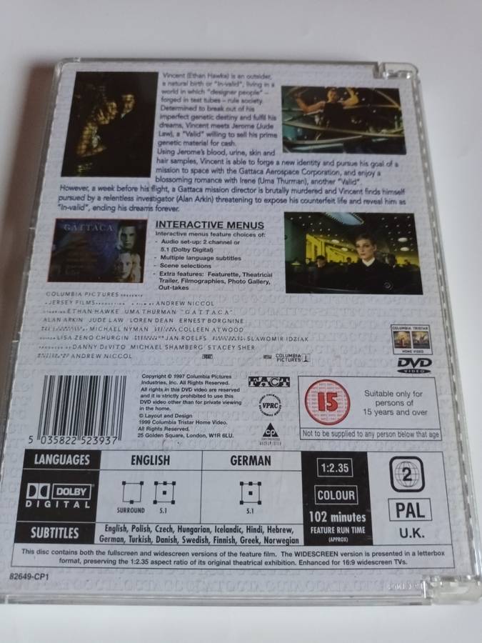 Gattaca DVD Movie