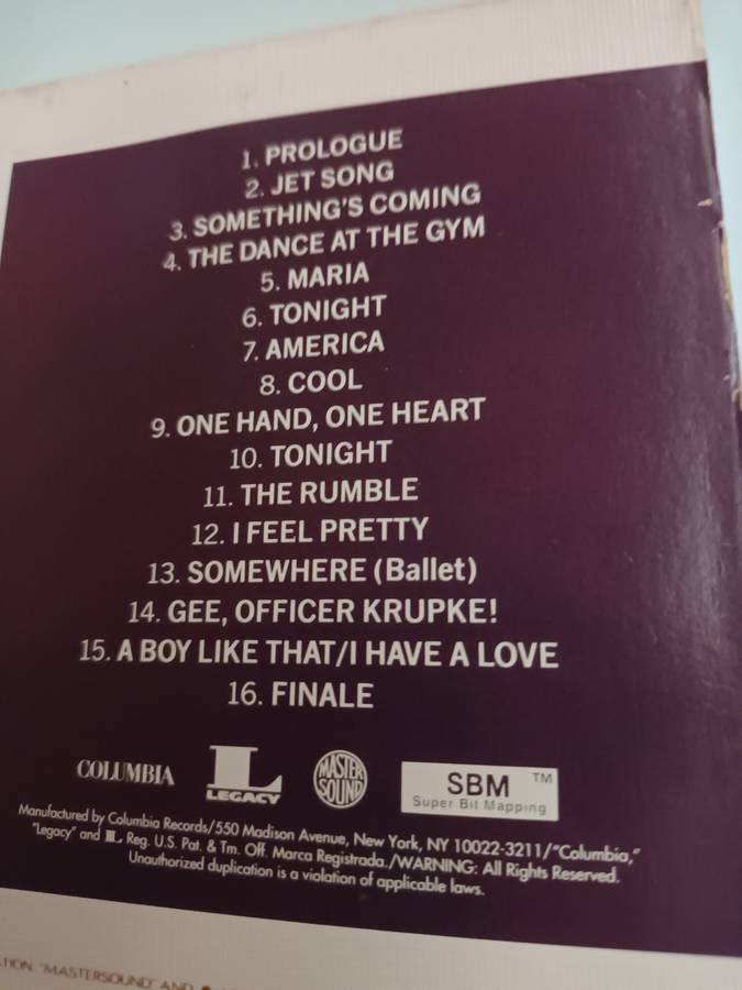 Mastersound 24kt Gold Disc - West Side Story Music CD