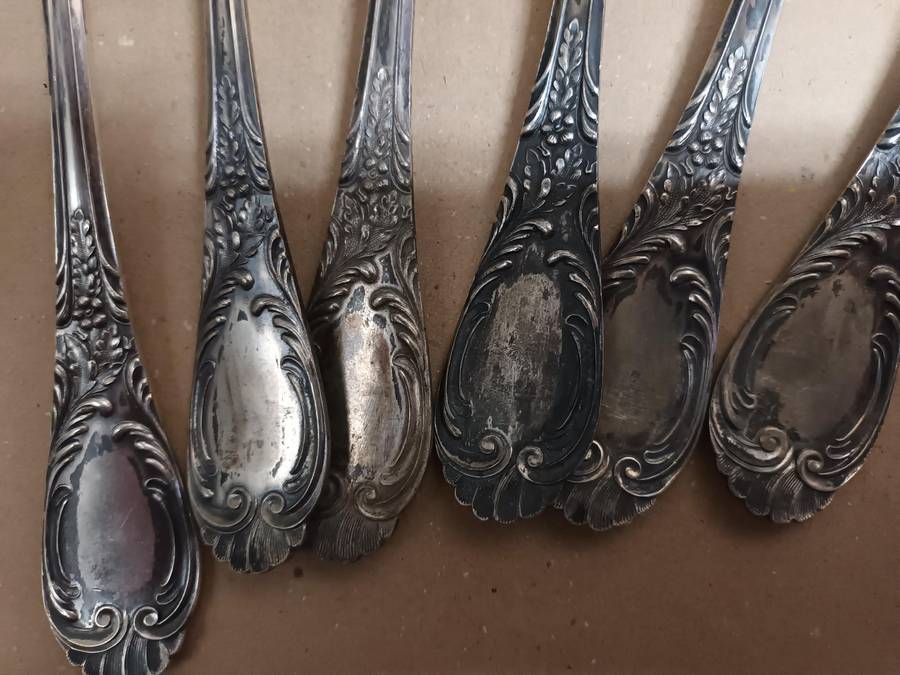 800 Silver Vintage Dessert Spoons