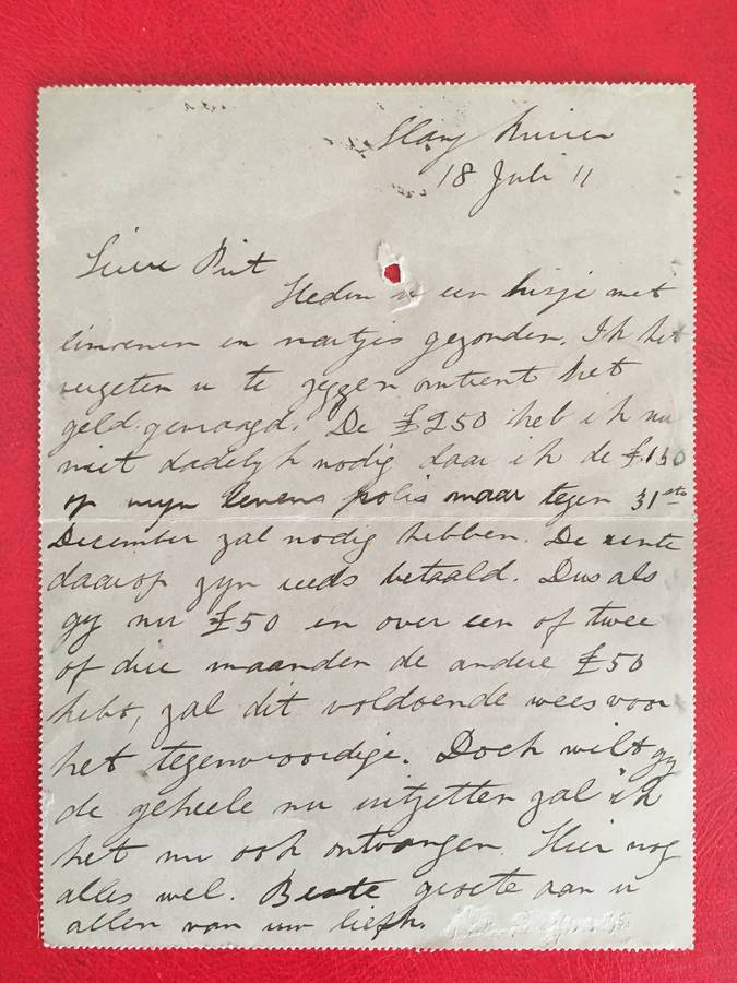ANTIQUE LOVELY LETTER CARD  PIETER ANDRIES MALAN SON OF OUMA R E MALAN   SON - 1857  + TELEGRAMME