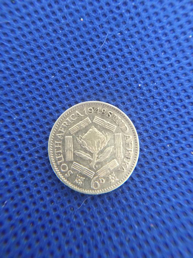 SOUTH AFRICA - 1948 6 PENCE 6D COIN