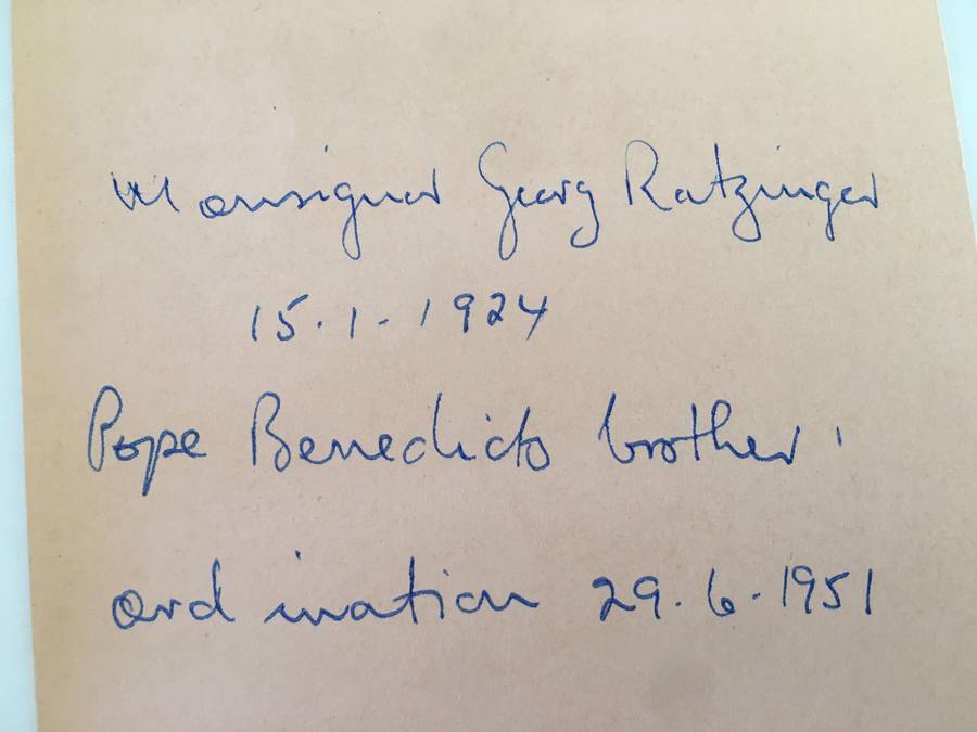AUTOGRAPHED / SIGNED POPE BENEDICTS BROTHER   MONSIGNIOR GEORGE RATZINGER