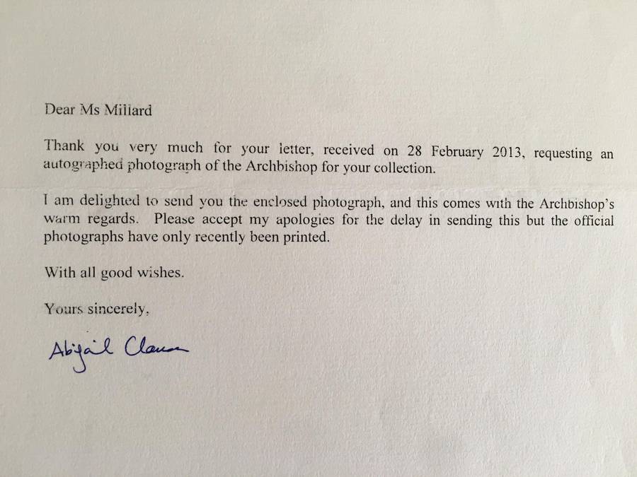 AUTOGRAPHED / SIGNED - JUSTIN WELBY ARCHBISHOP OF CANTERBURY KING CHARLES CORONATION!!!!!!!