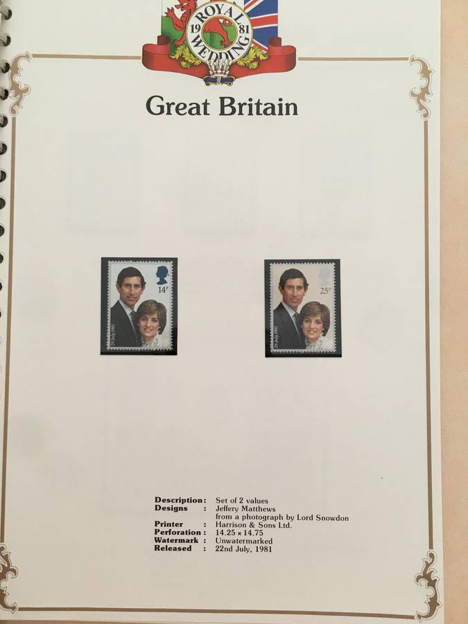 GREAT BRITAIN - ROYAL WEDDING OF PRINCE CHARLES AND LADY DIANA 1981 - MINT STAMPS