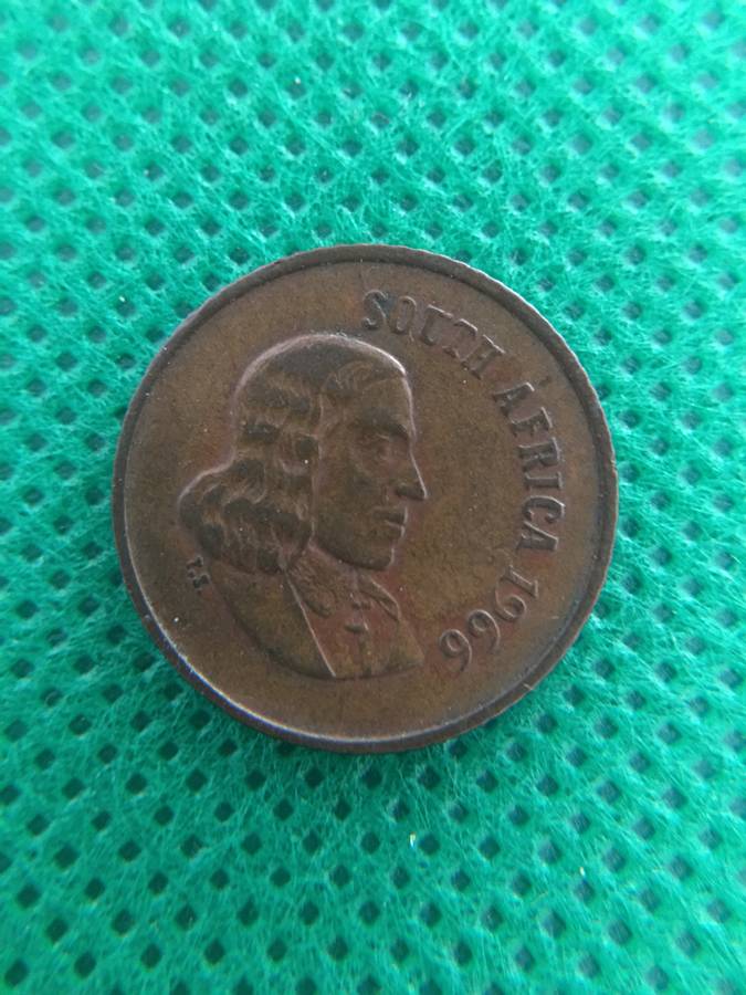 SOUTH AFRICA 1c COIN - 1966 ENGLISH - JAN VAN RIEBEECK