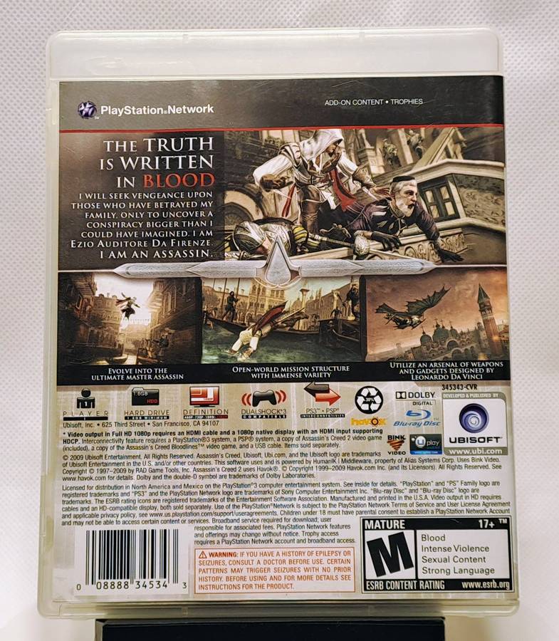 Assassin's Creed 2 (II) - Ubisoft - Sony PlayStation 3 / PS3 game (PAL)