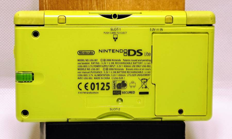 Nintendo DS Lite (Limited Edition Lime Green) handheld console with bundled games