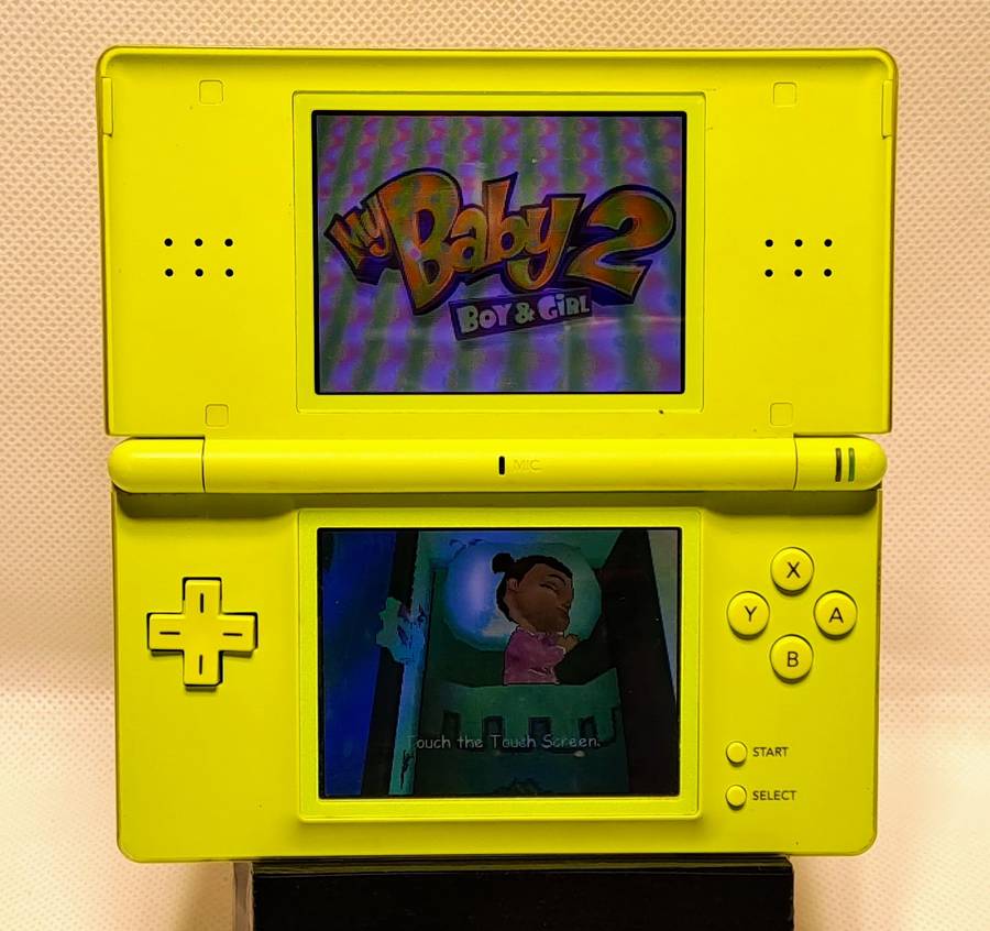 Nintendo DS Lite (Limited Edition Lime Green) handheld console with bundled games