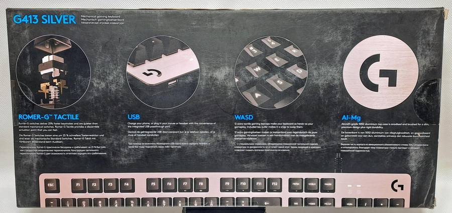 Logitech G413 Mechanical Gaming Keyboard (Silver) (Full-Size, Romer-G Switches) (Free Shipping)