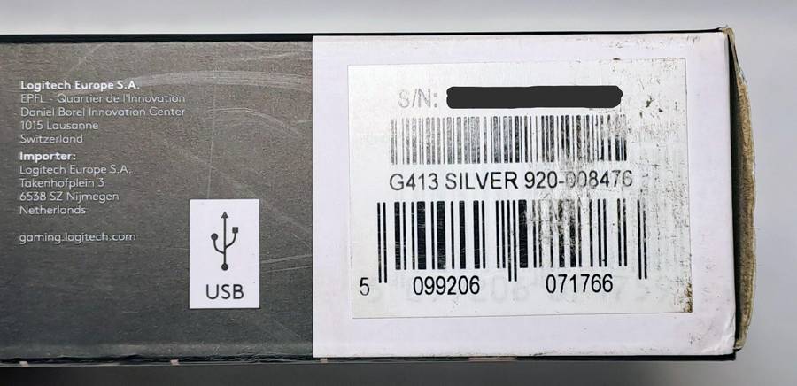 Logitech G413 Mechanical Gaming Keyboard (Silver) (Full-Size, Romer-G Switches) (Free Shipping)
