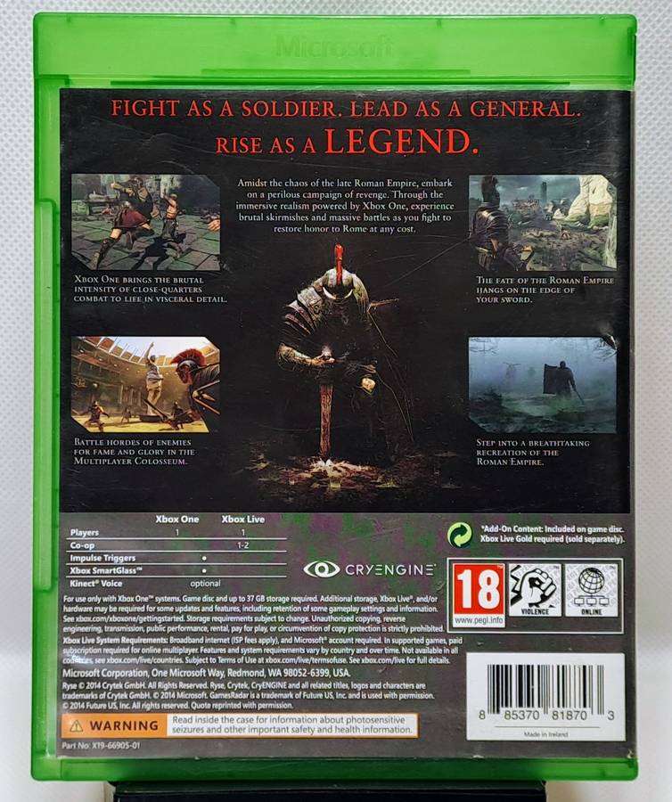 Ryse Son of Rome (Legendary Edition) - Microsoft Xbox One Game